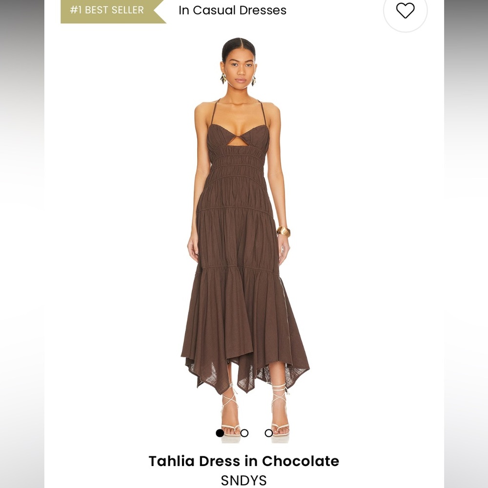 Revolve Brown SNDYS Tahlia Dress in size small